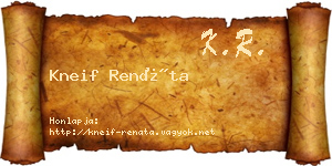 Kneif Renáta névjegykártya
